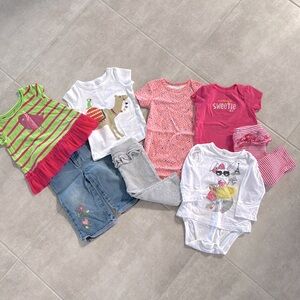 8 Piece Girl's Children's Place,Carter's,Sonoma Mix & Match Bundle - Size 6-9 M